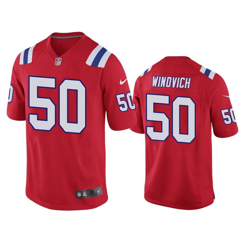 Men New England Patriots 50 Chase Winovich Nike Red Game Player NFL Jersey